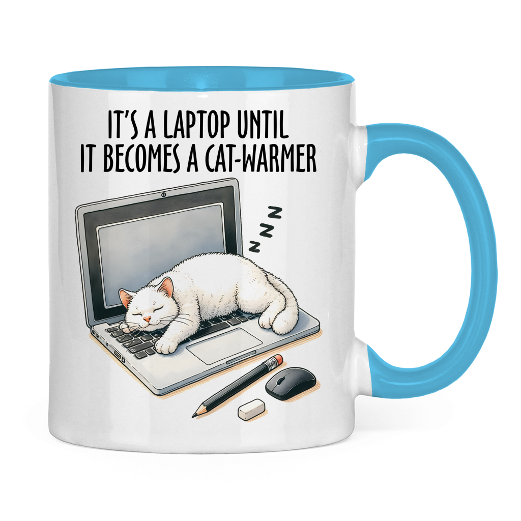 Tasse zweifarbig mit Katzen Motiv: Cat-Warmer