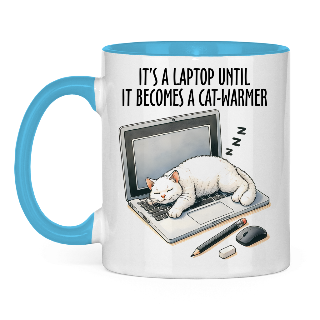 Tasse zweifarbig mit Katzen Motiv: Cat-Warmer