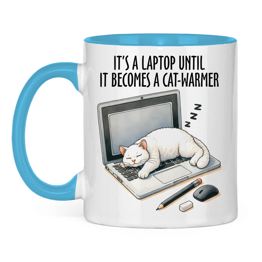 Tasse zweifarbig mit Katzen Motiv: Cat-Warmer