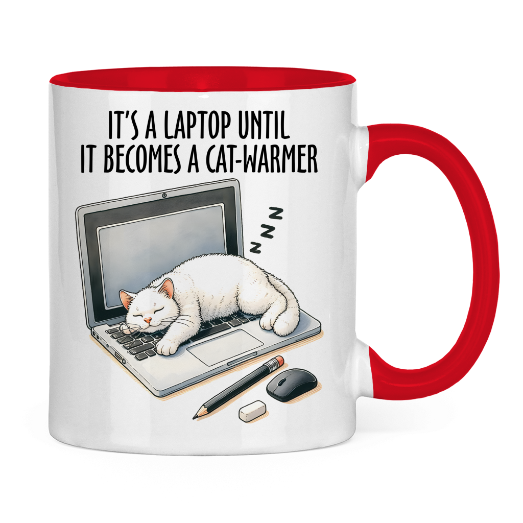 Tasse zweifarbig mit Katzen Motiv: Cat-Warmer
