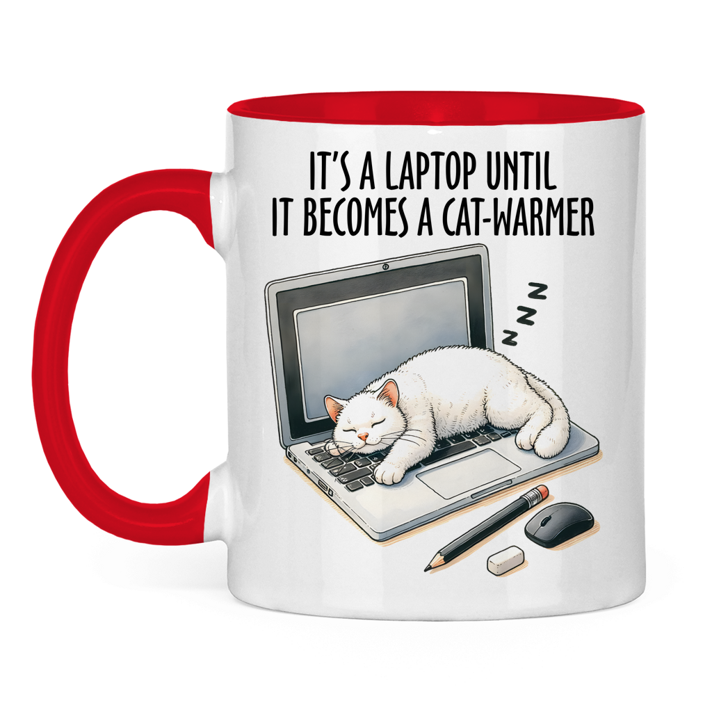 Tasse zweifarbig mit Katzen Motiv: Cat-Warmer
