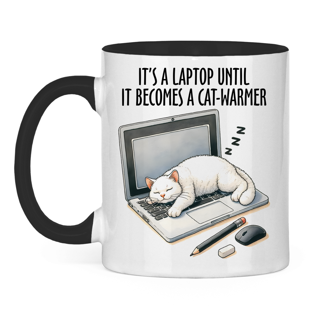 Tasse zweifarbig mit Katzen Motiv: Cat-Warmer