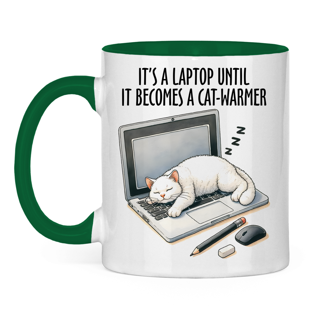 Tasse zweifarbig mit Katzen Motiv: Cat-Warmer