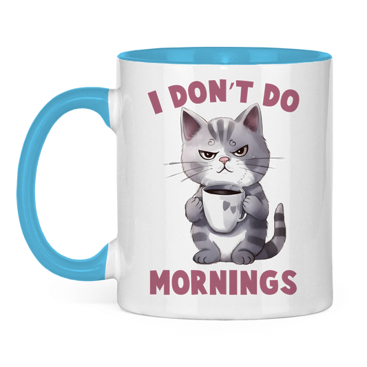 Tasse zweifarbig mit Katzen Motiv: Mornings