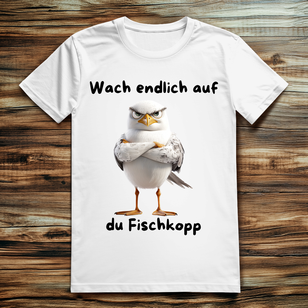 ST/ST Creator 2.0 Möve T-Shirt mit Motiv: du Fschkopp