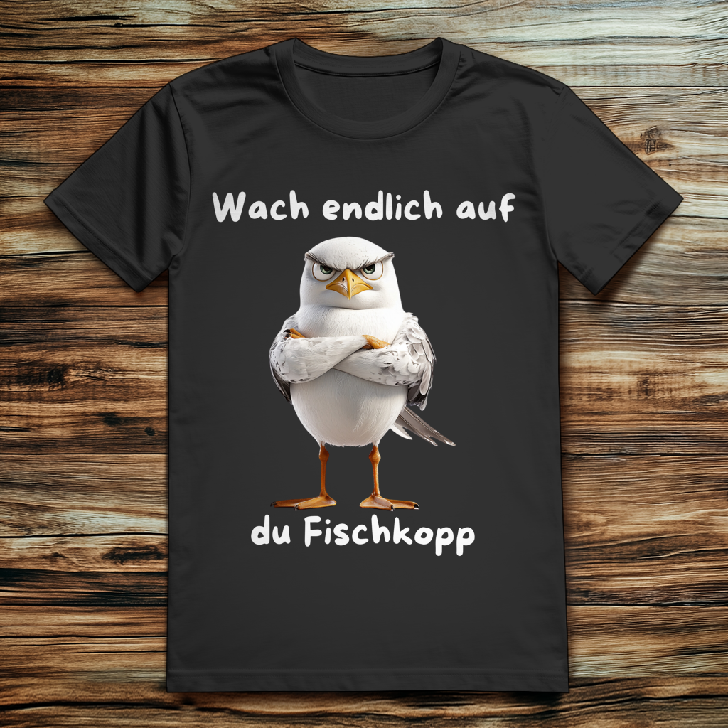 ST/ST Creator 2.0 Möve T-Shirt mit Motiv: du Fschkopp