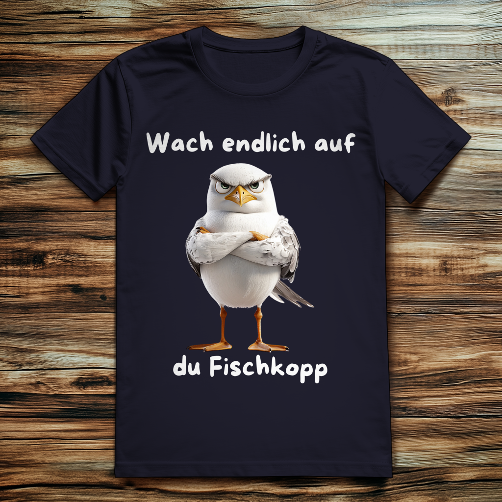 ST/ST Creator 2.0 Möve T-Shirt mit Motiv: du Fschkopp