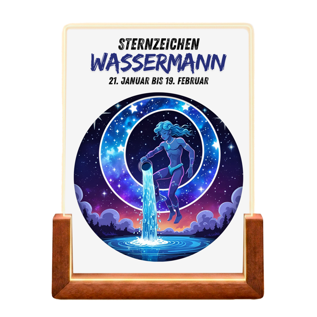 Beleuchteter Bilderrahmen Sternzeichen mit Motiv: Wassermann