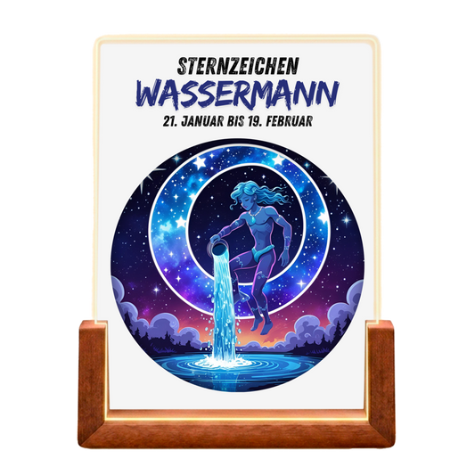 Beleuchteter Bilderrahmen Sternzeichen mit Motiv: Wassermann