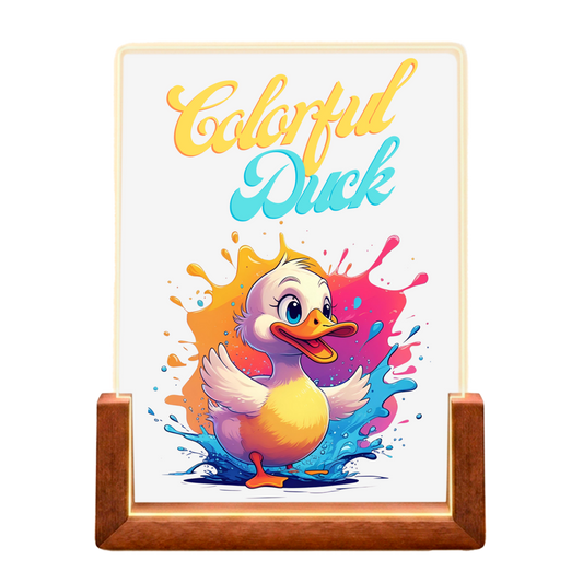 Beleuchteter Bilderrahmen Ente mit Motiv: Colorful Duck