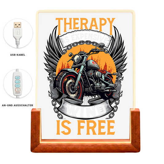 Beleuchteter Bilderrahmen Biker mit Motiv: Therapie