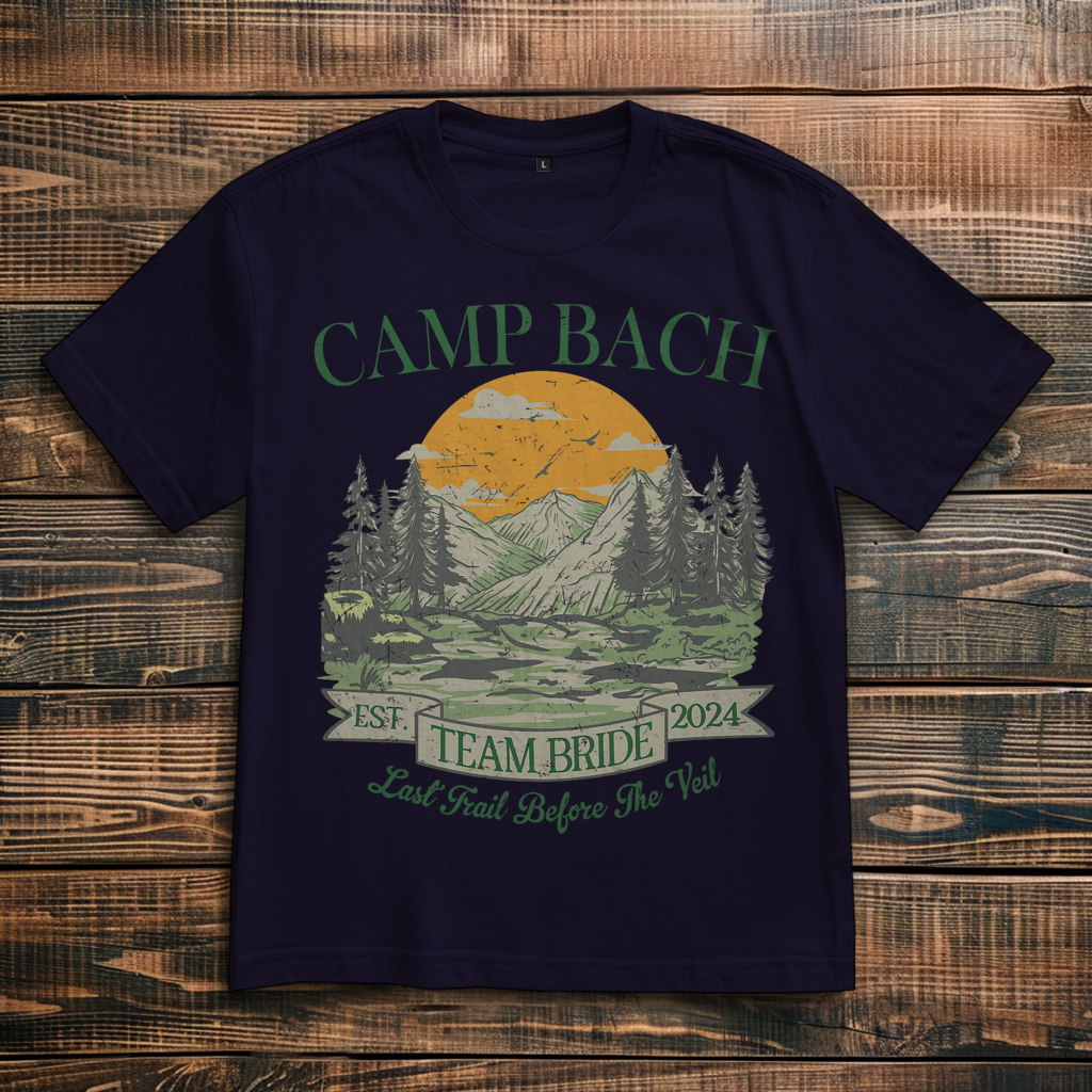 Oversize T-Shirt mit Motiv: Camp Bach
