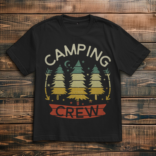 Oversize T-Shirt mit Motiv: Camping Crew