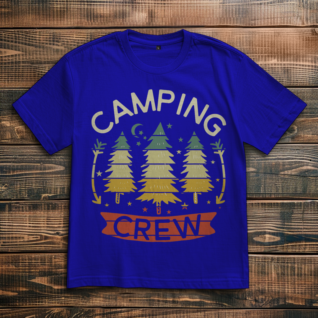 Oversize T-Shirt mit Motiv: Camping Crew
