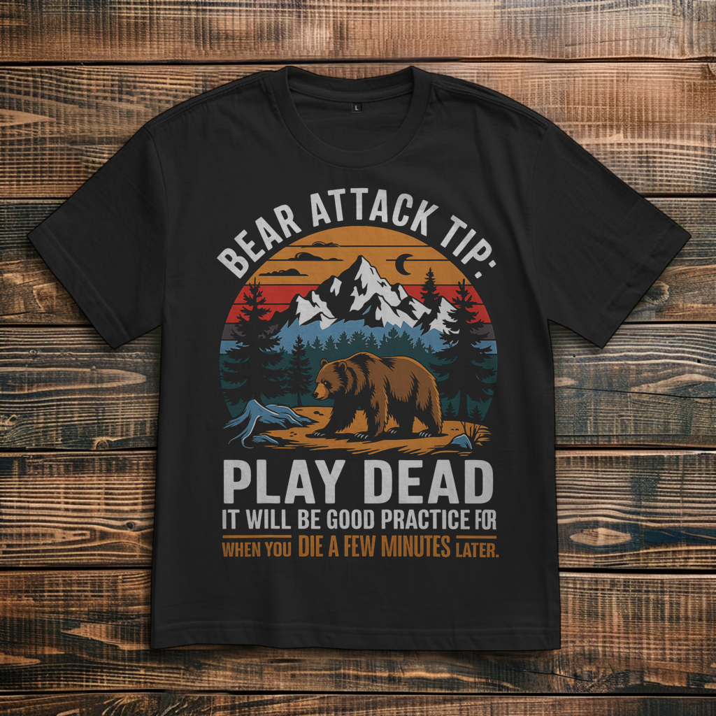 Oversize T-Shirt mit Motiv: Bear Attack Tip