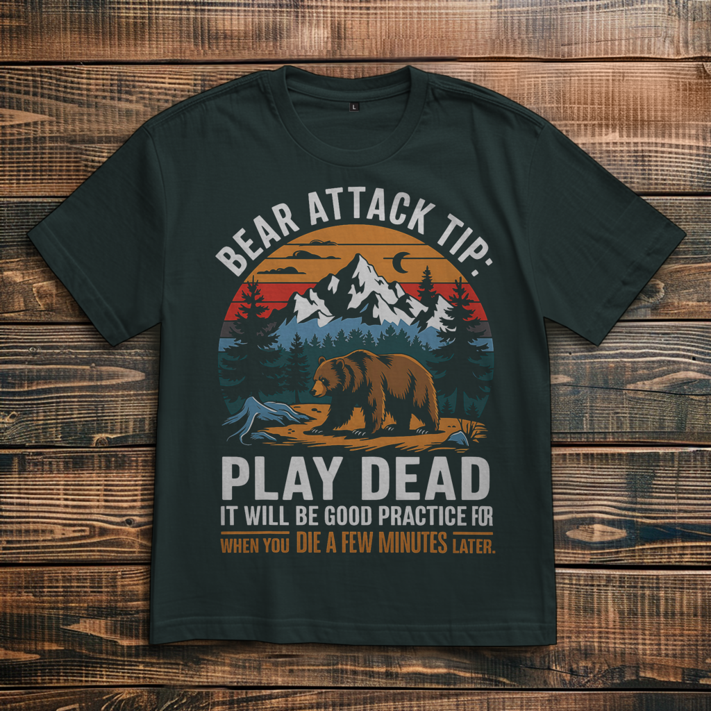 Oversize T-Shirt mit Motiv: Bear Attack Tip