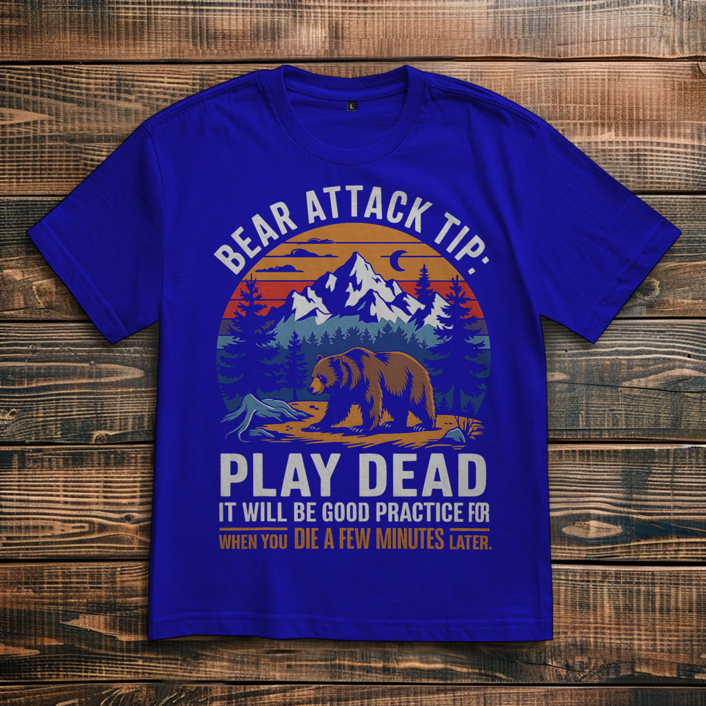 Oversize T-Shirt mit Motiv: Bear Attack Tip