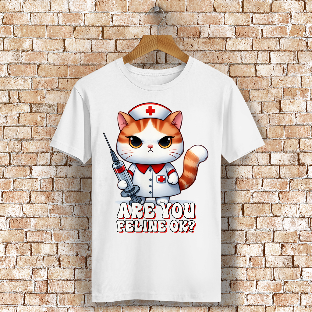 ST/ST Rocker T-Shirt mit Motiv: Are your feline ok?