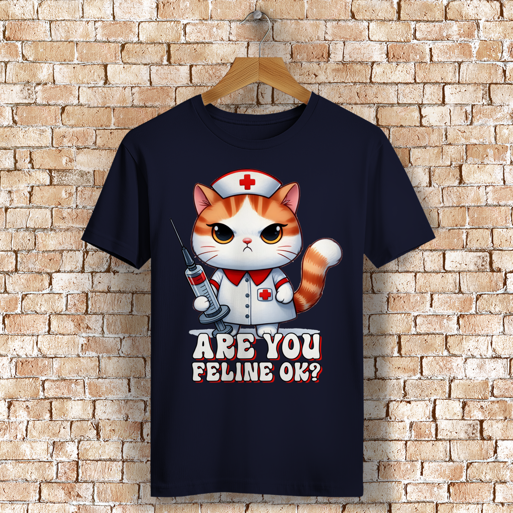 ST/ST Rocker T-Shirt mit Motiv: Are your feline ok?