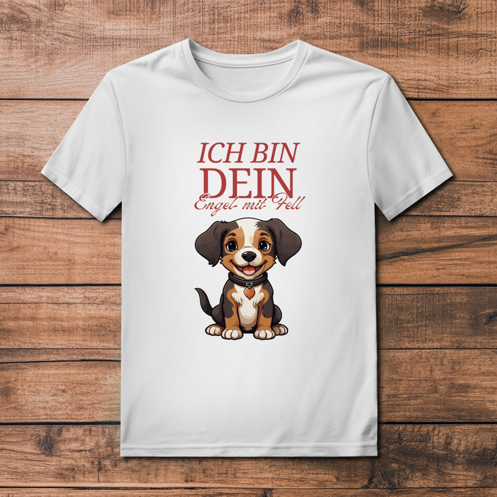 ST/ST Rocker T-Shirt mit Motiv: Ich bin dein Engel mit Fell
