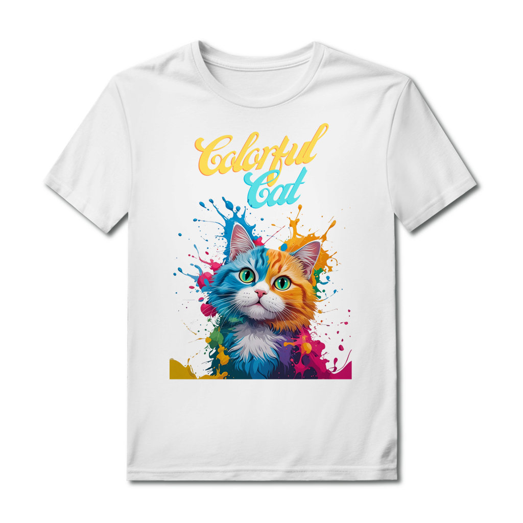 ST/ST Rocker T-Shirt mit Motiv: Colorful Cat