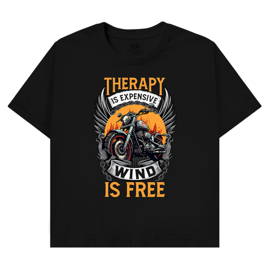 T-Shirt mit Biker Motiv : Therapy is free