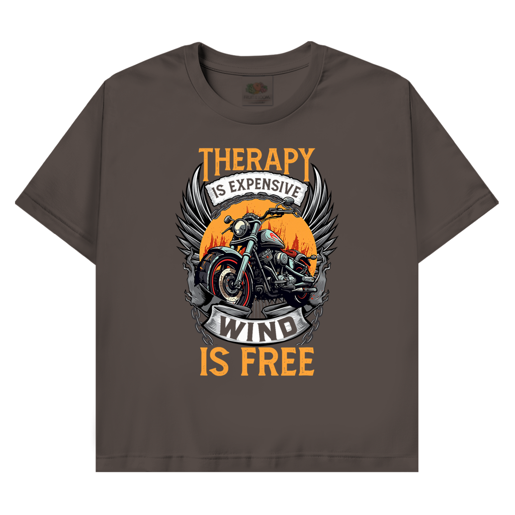 T-Shirt mit Biker Motiv : Therapy is free