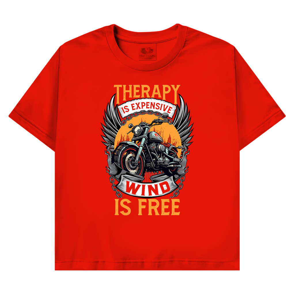T-Shirt mit Biker Motiv : Therapy is free