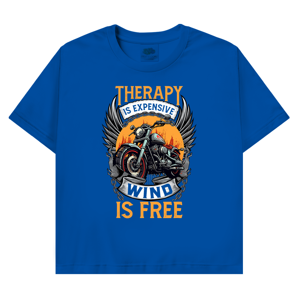 T-Shirt mit Biker Motiv : Therapy is free