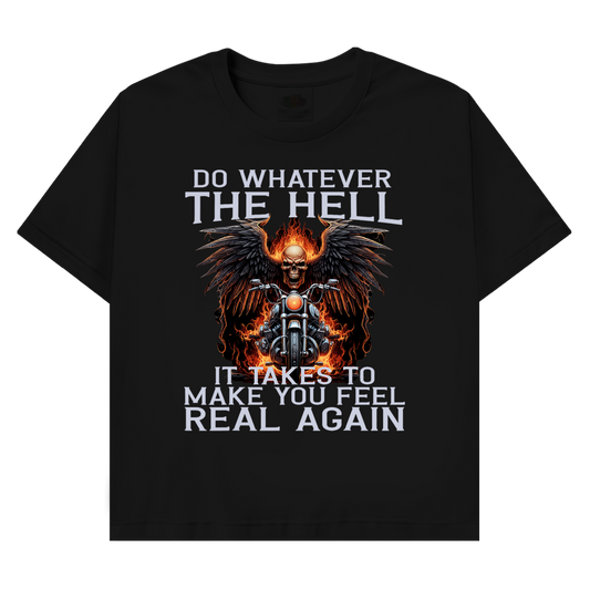 T-Shirt mit Biker Motiv : real again