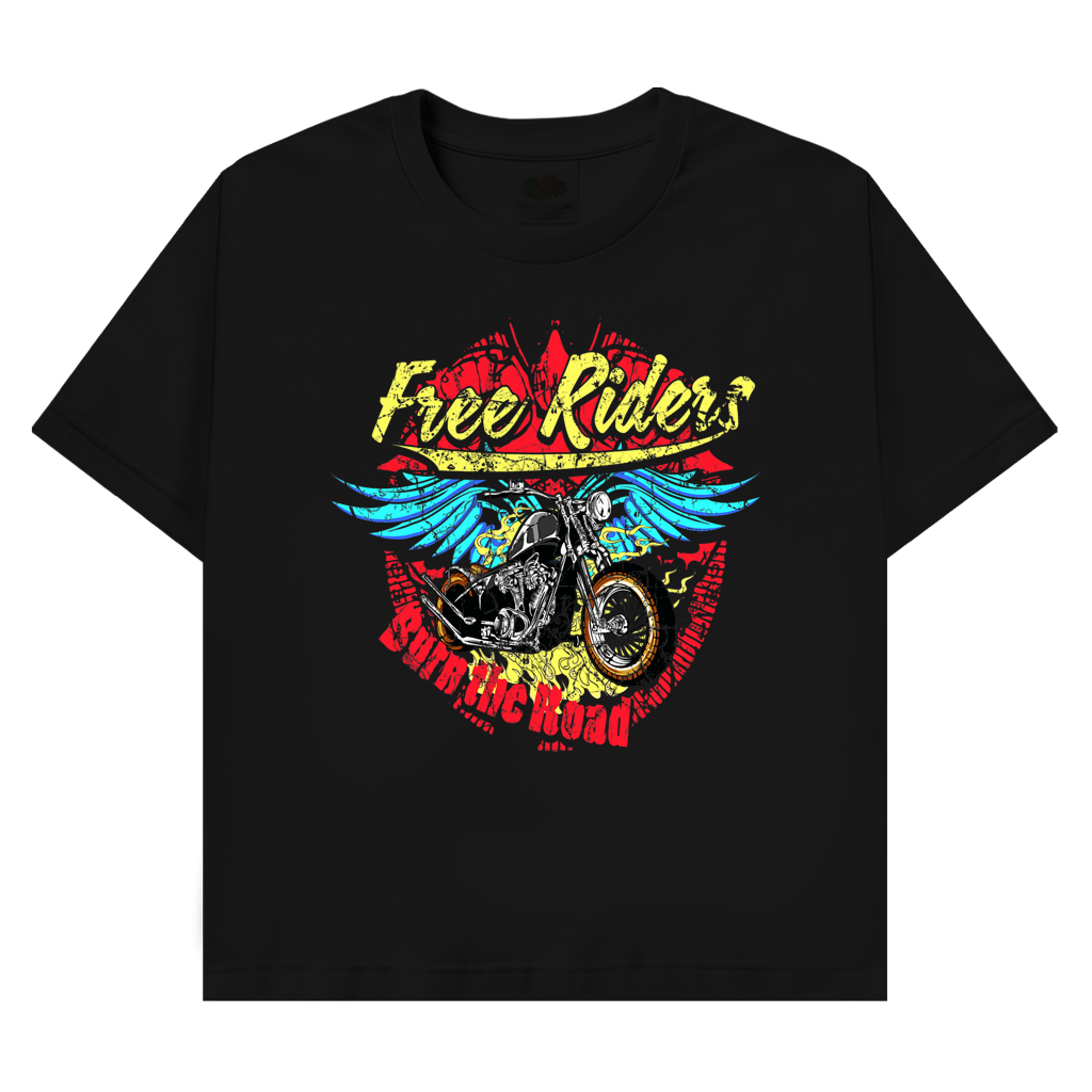 T-Shirt mit Biker Motiv :Burn the Road