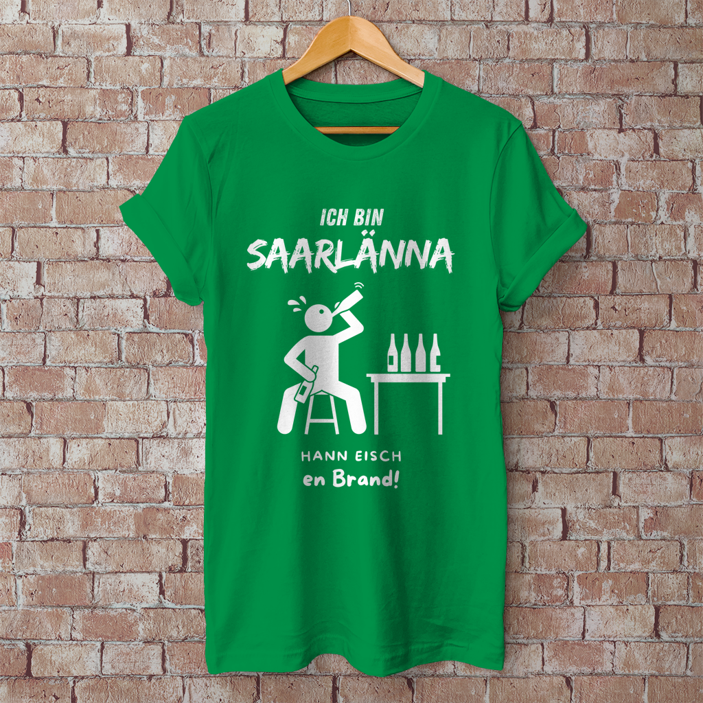 Herren T-Shirt mit Motiv: Ich bin Saarlänna - en Brand.