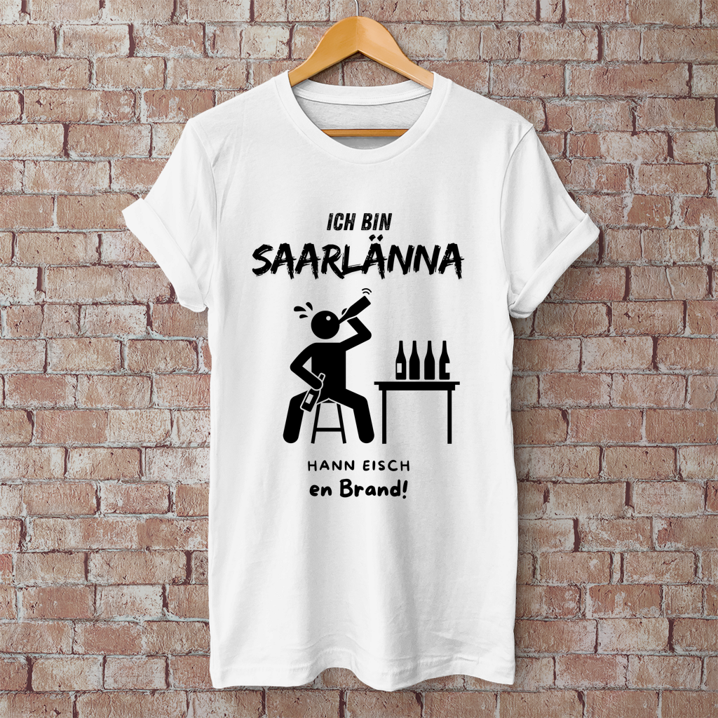 Herren T-Shirt mit Motiv: Ich bin Saarlänna - en Brand.