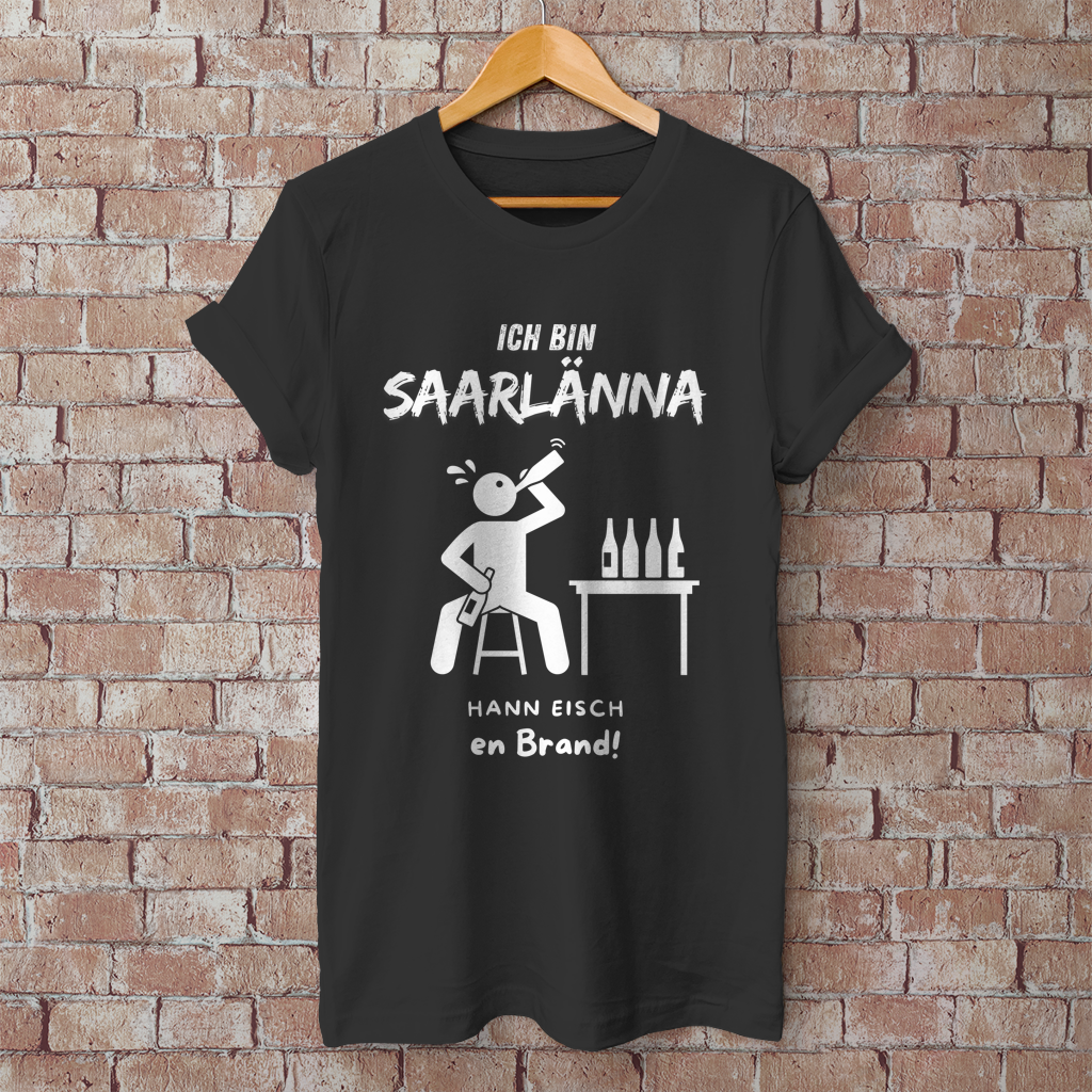 Herren T-Shirt mit Motiv: Ich bin Saarlänna - en Brand.