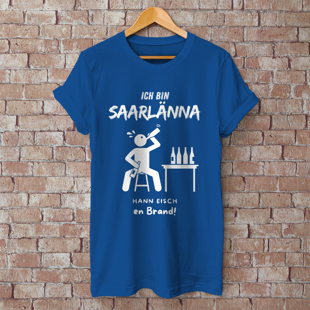 Herren T-Shirt mit Motiv: Ich bin Saarlänna - en Brand.