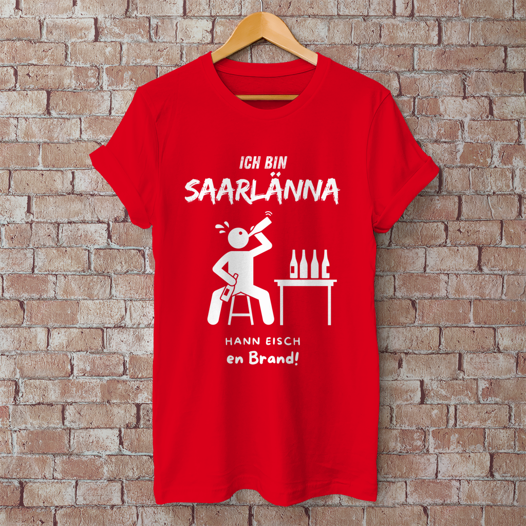 Herren T-Shirt mit Motiv: Ich bin Saarlänna - en Brand.