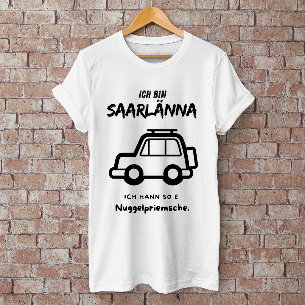 Herren T-Shirt mit Motiv: Ich bin Saarlänna - Nuggelpriemsche.