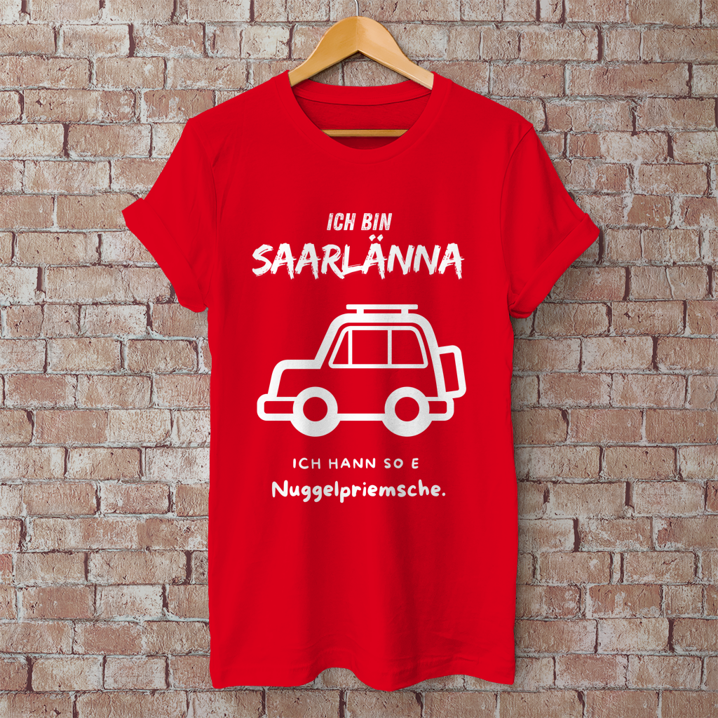 Herren T-Shirt mit Motiv: Ich bin Saarlänna - Nuggelpriemsche.