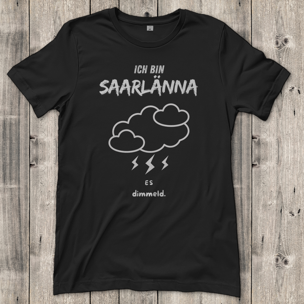 Damen T-Shirt mit Motiv: Ich bin Saarlänna - es dimmeld.
