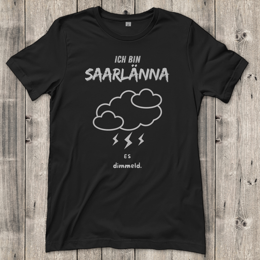 Damen T-Shirt mit Motiv: Ich bin Saarlänna - es dimmeld.