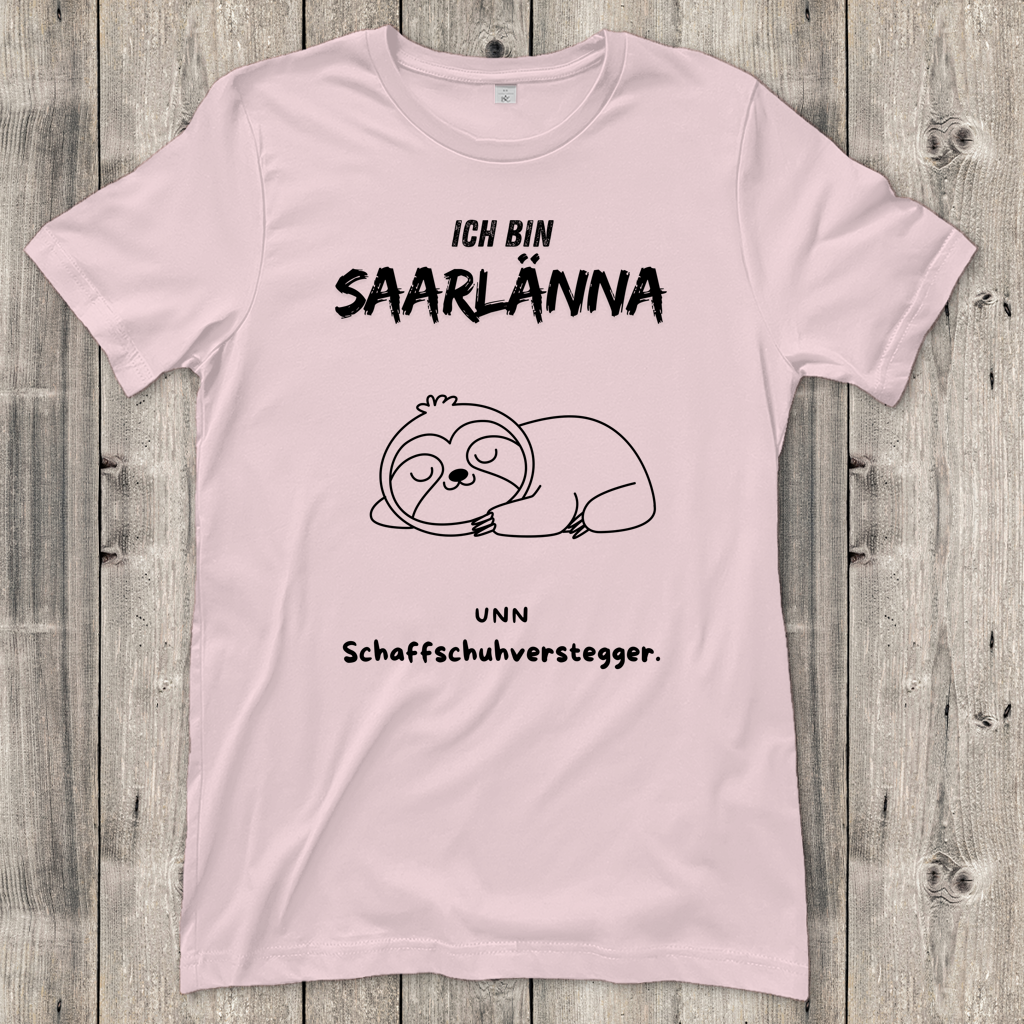 Damen T-Shirt mit Motiv: Ich bin Saarlänna - Schaffschuhverstegger.