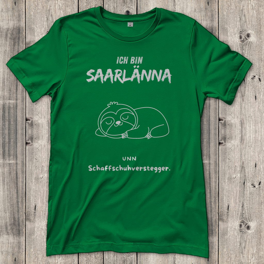 Damen T-Shirt mit Motiv: Ich bin Saarlänna - Schaffschuhverstegger.