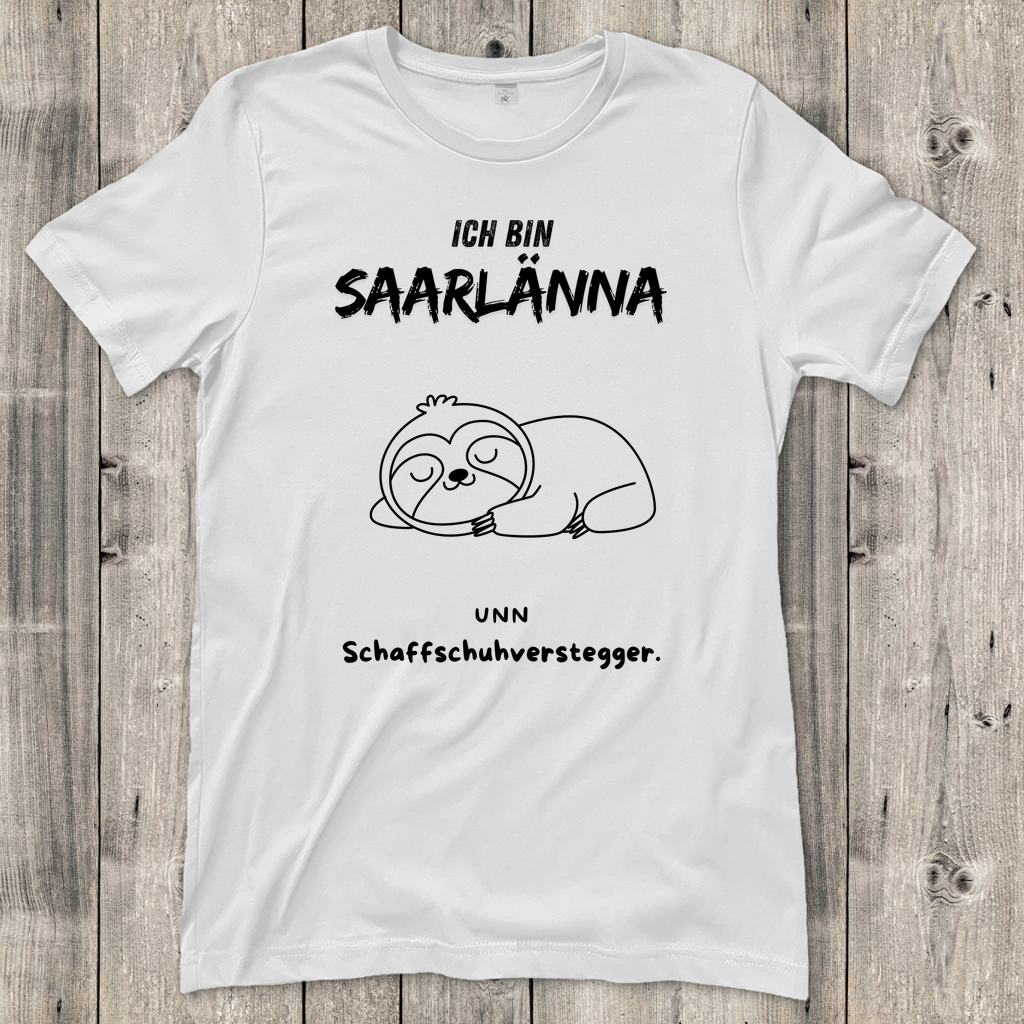 Damen T-Shirt mit Motiv: Ich bin Saarlänna - Schaffschuhverstegger.