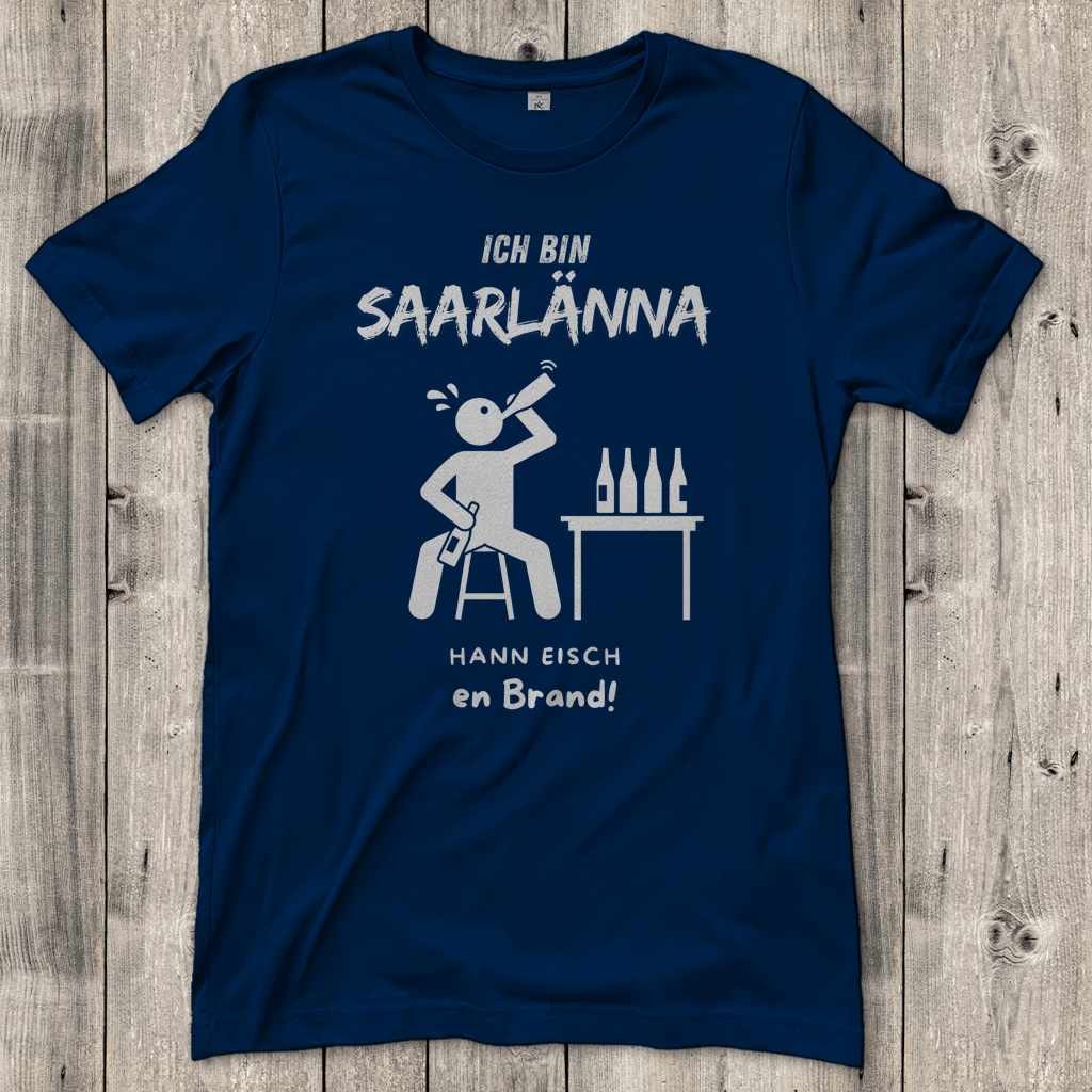 Damen T-Shirt mit Motiv: Ich bin Saarlänna - en Brand.