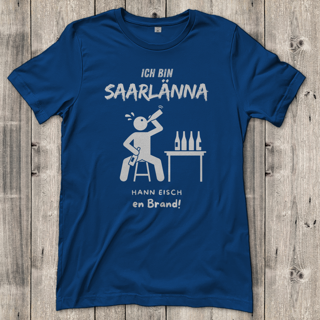 Damen T-Shirt mit Motiv: Ich bin Saarlänna - en Brand.