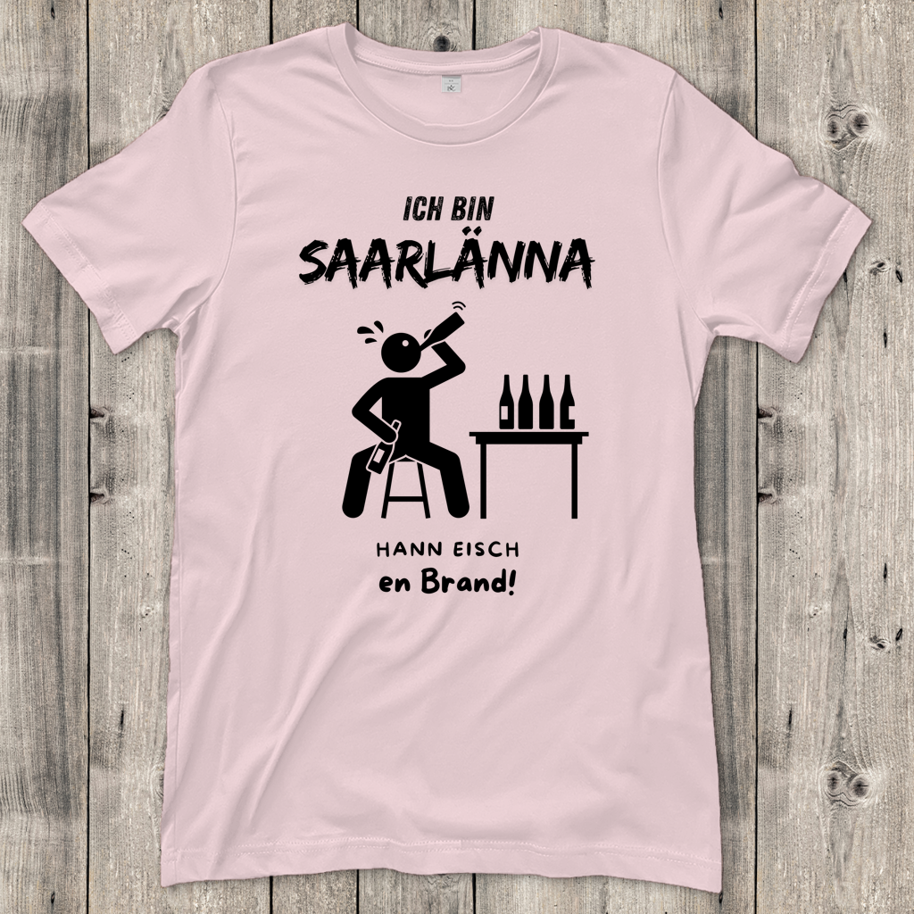 Damen T-Shirt mit Motiv: Ich bin Saarlänna - en Brand.