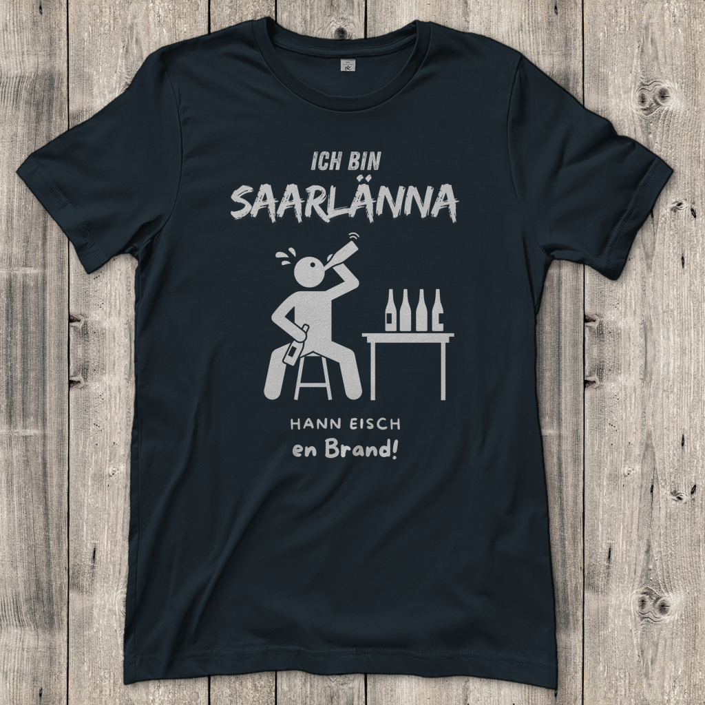 Damen T-Shirt mit Motiv: Ich bin Saarlänna - en Brand.