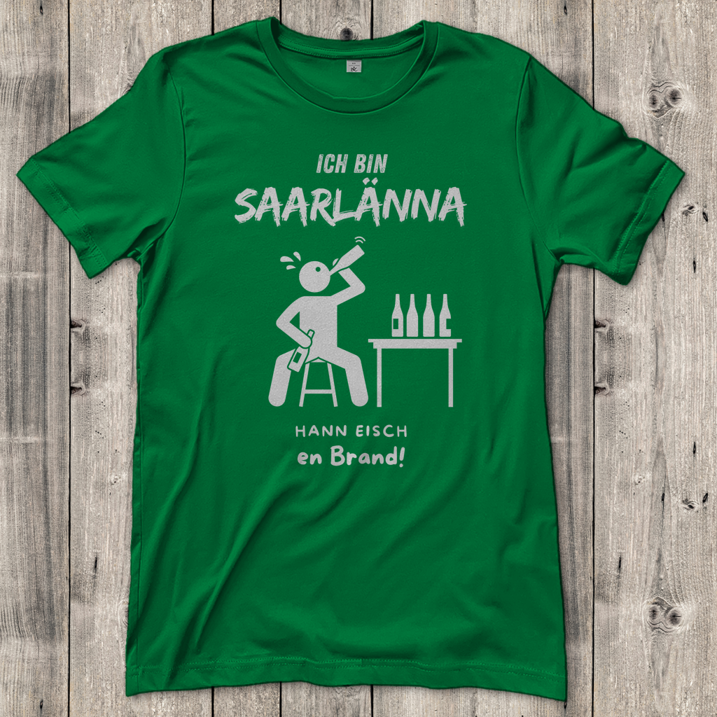 Damen T-Shirt mit Motiv: Ich bin Saarlänna - en Brand.