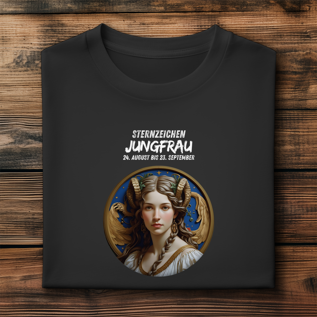 Herren Premium Bio T-Shirt ,mit Sternzeichen Motiv: Jungfrau