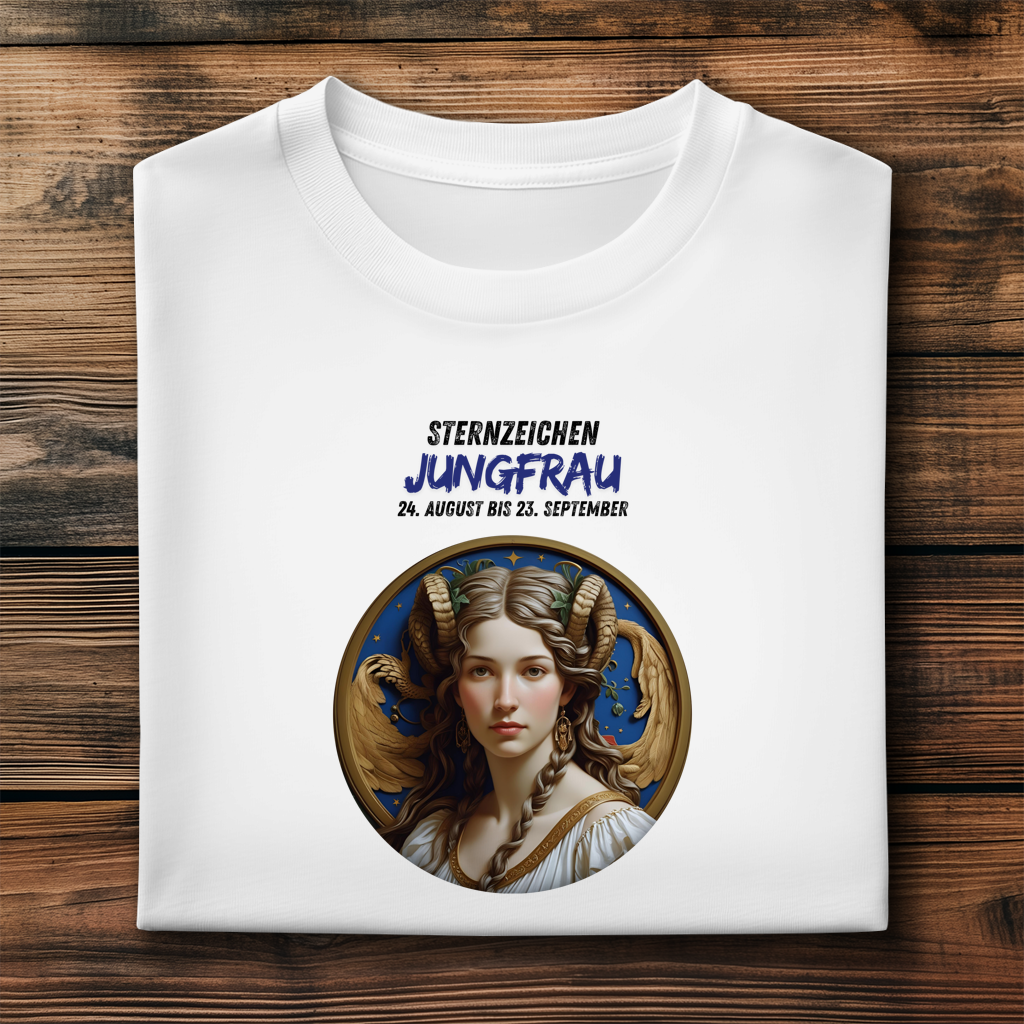 Herren Premium Bio T-Shirt ,mit Sternzeichen Motiv: Jungfrau